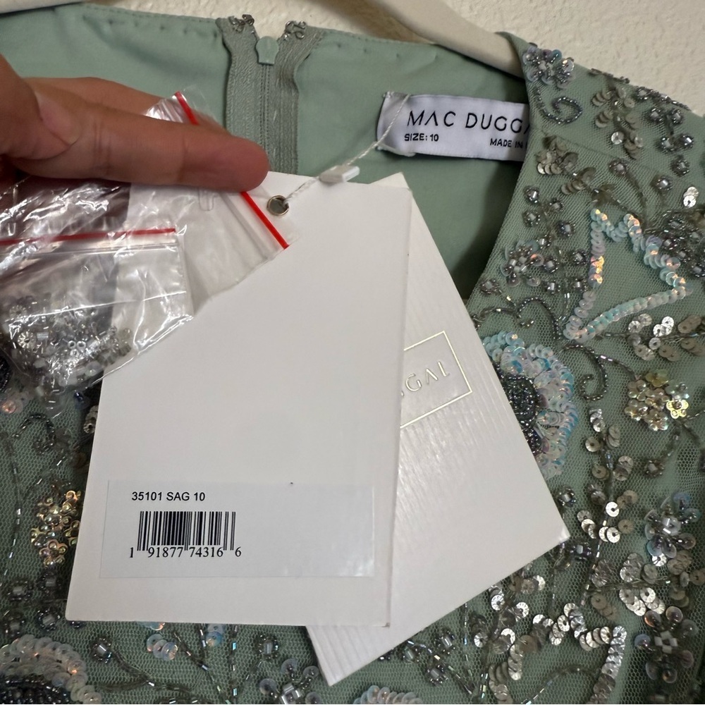 MAC DUGGAL Floral Beaded Ruffle Mini Dress - Picture 7 of 13